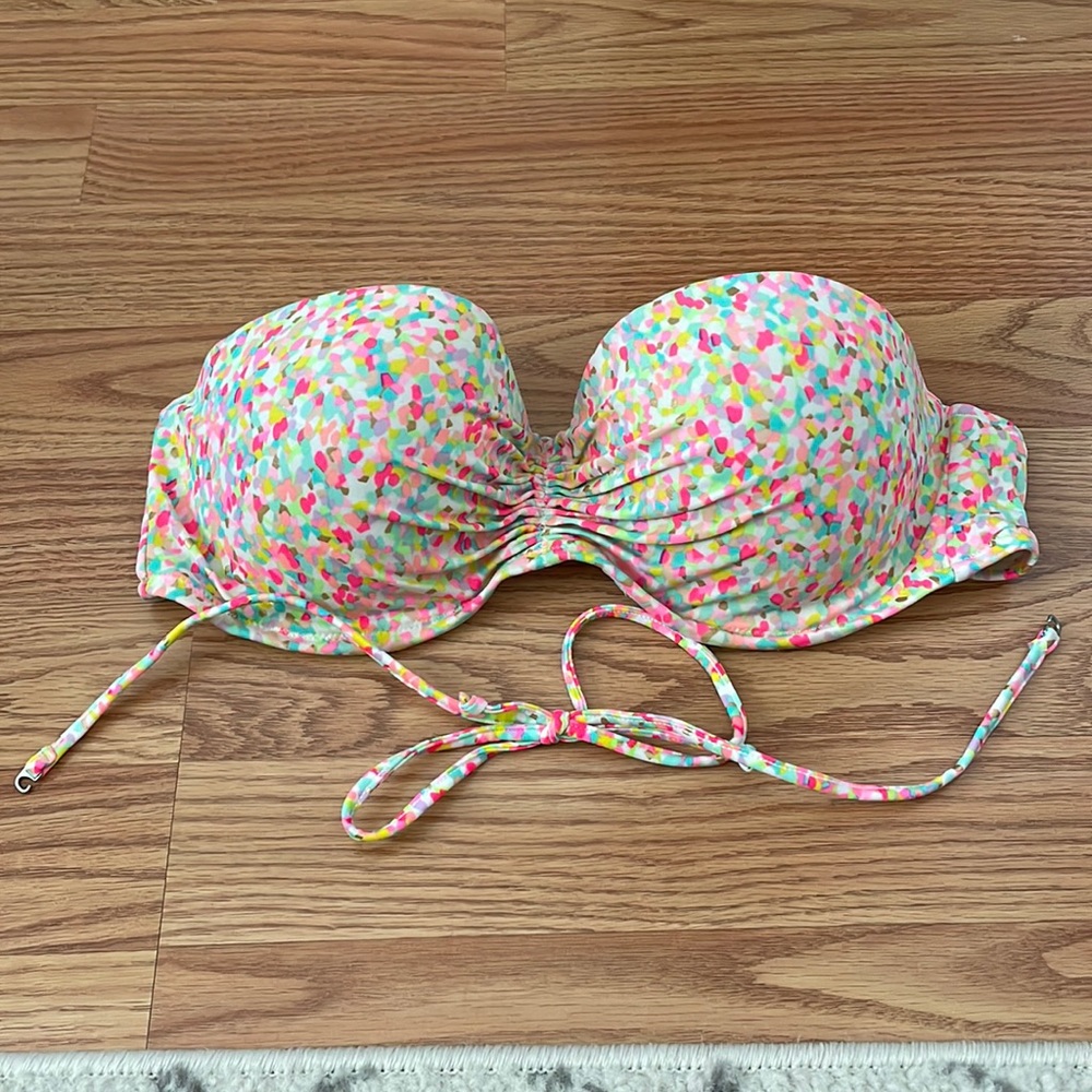 Multicolored Confetti print bikini top